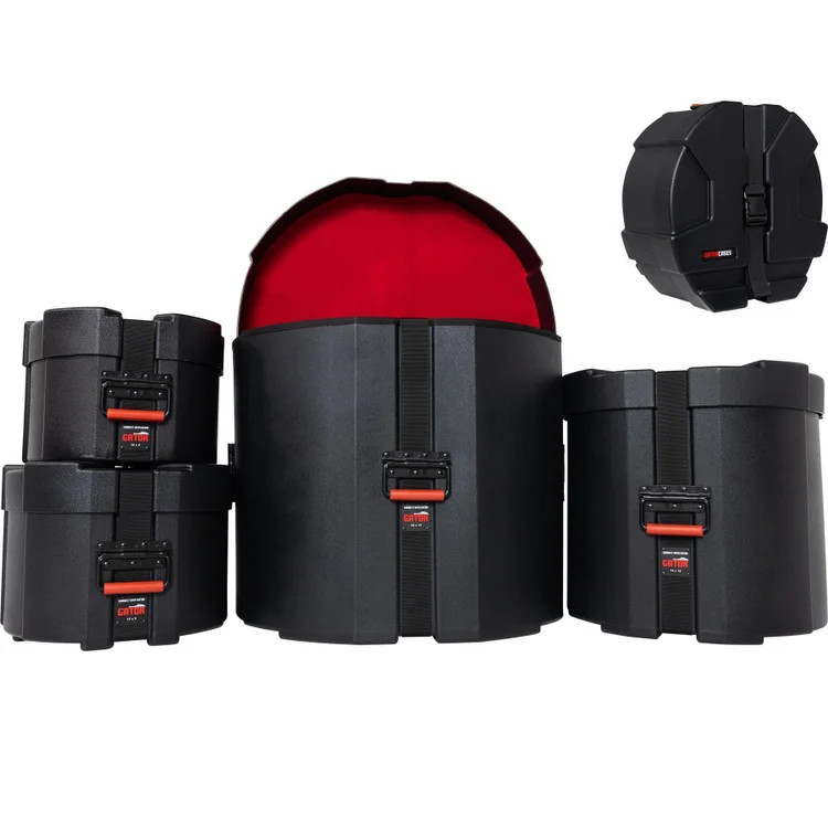 Gator Grooves Drum Case Rock Pack With Snare Case Black Bundle